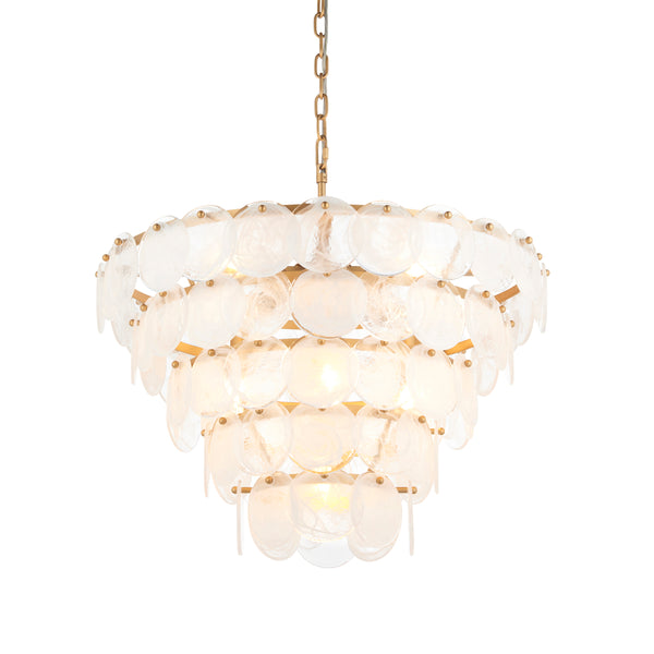 Lightologist Antique gold paint with white & clear glass Single Pendant Light WIN13107939