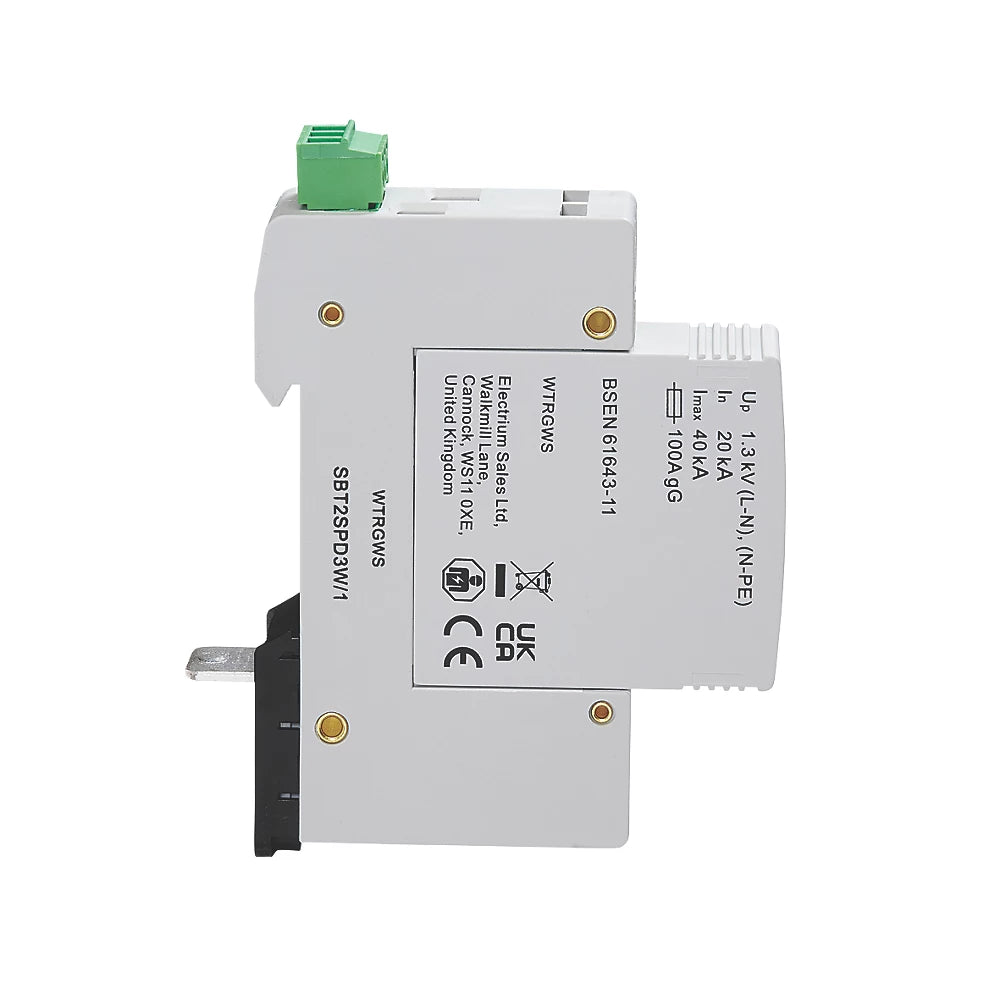 Crabtree Starbreaker DP Type 2 Miniature Surge Protection Device 40kA SBT2SPD3W/1