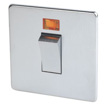 Crabtree Platinum Satin Chrome 45A Double Pole Switch 7015/3SC