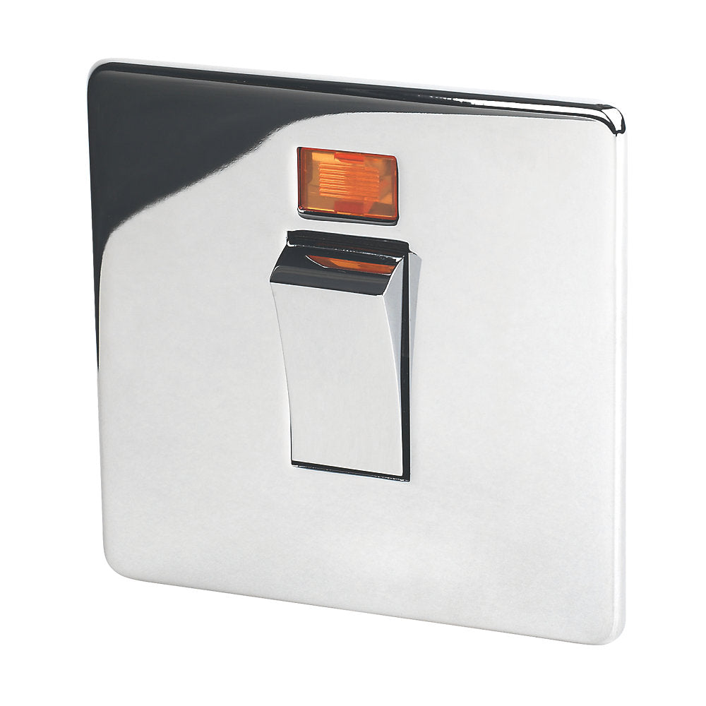 Crabtree Platinum highly polished chrome 45A Double Pole Switch 7015/3hpc