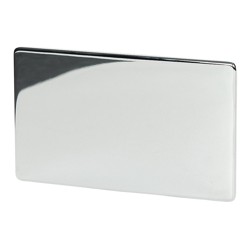 7777/hpc 2 Gang Blank Plate highly polished chrome
