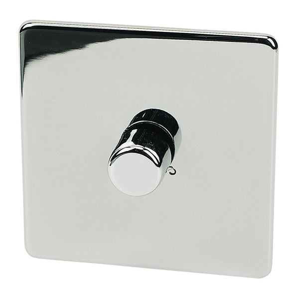 Crabtree Platinum highly polished chrome 1 Gang Dimmer Switch 400W 7400/D1hpc
