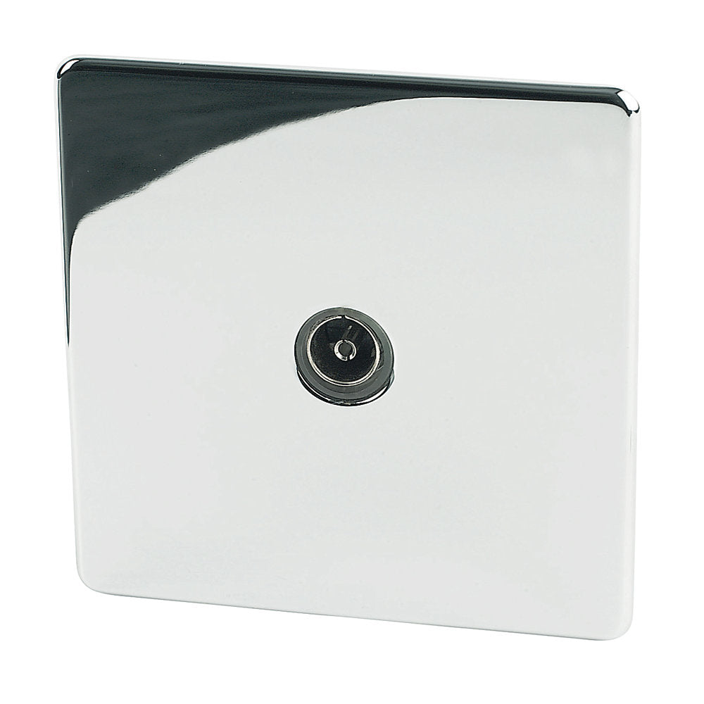 Crabtree Platinum highly polished chrome TV socket 7765/hpc