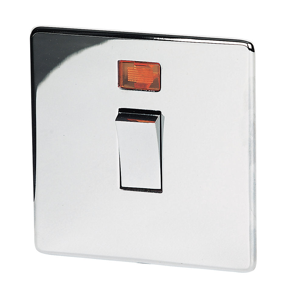 Crabtree Platinum highly polished chrome 20 Amp Double Pole Switch 7011/3hpc