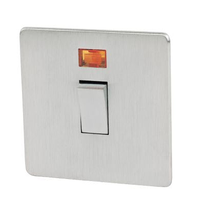 Crabtree Platinum Satin Chrome 20 Amp Double Pole Switch 7011/3SC