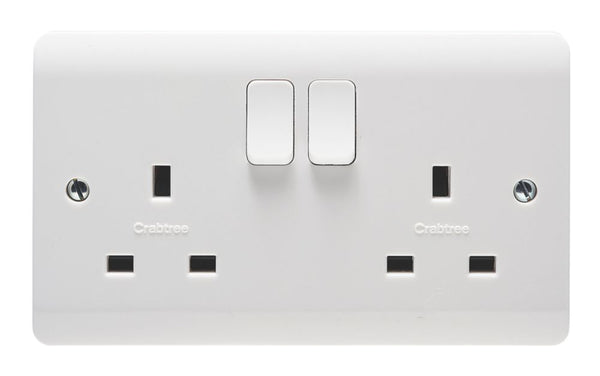 Crabtree Instinct 13A 2G Dp Switched Socket Dual Earth Cr1306/D