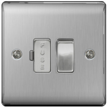 BG Nexus Metal Brushed Steel Switched Spur 13A Fused Connection Unit NBS50