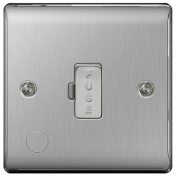 BG Nexus Metal Brushed Steel 13A Unswitched Spur Flex Outlet NBS55