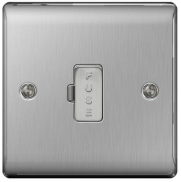 BG Nexus Metal Brushed Steel 13A Unswitched Spur NBS54