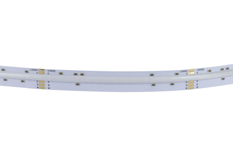 COB HIGH UNIFORMITY PRO STRIP IP20 5M PACK RGB+W 3000K 24V 15W/M 1344LED/M 12MM WIDTH BUILT-IN STEEL LINING - ILSTRGBWA343E