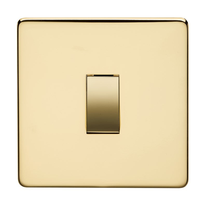 Crabtree Platinum Polished Brass 1 Gang Light Switch 7170/PB