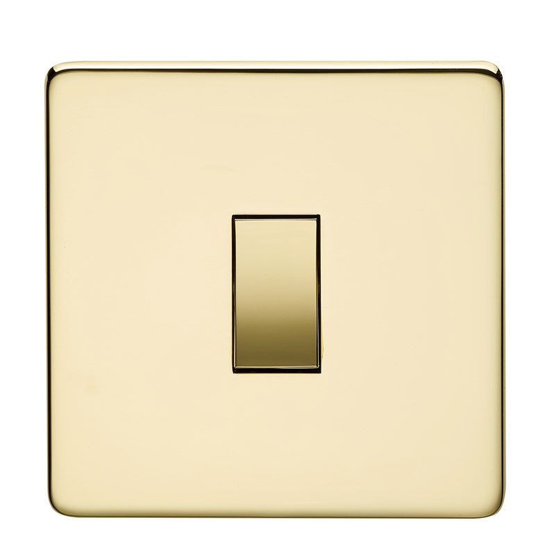Crabtree Platinum Polished Brass Intermediate Light Switch 7175/PB