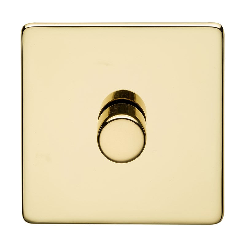 Crabtree Platinum Polished Brass 1 Gang Dimmer Switch 400W 7400/D1PB
