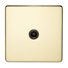 Crabtree Platinum Polished Brass TV socket 7765/PB