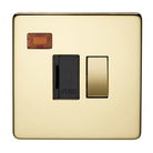 Crabtree Platinum Polished Brass 13A Switched Fuse Spur with Neon 7832/3PB