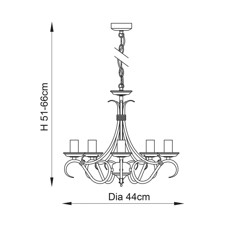 Endon Bernice 5lt Pendant Light 2030-5AN