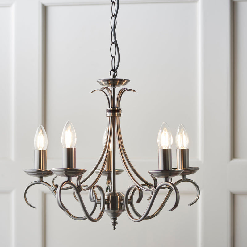 Endon Bernice 5lt Pendant Light 2030-5AS