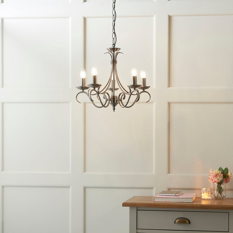 Endon Bernice 5lt Pendant Light 2030-5AS