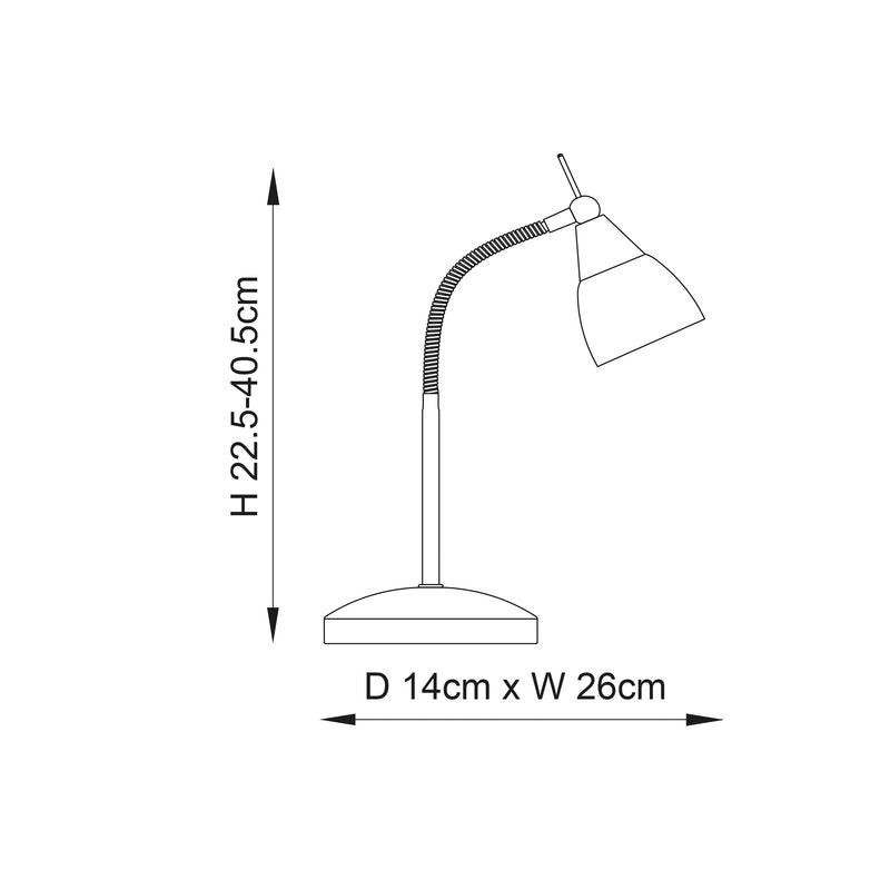 Endon Range 1lt Table Light 652-TLSC