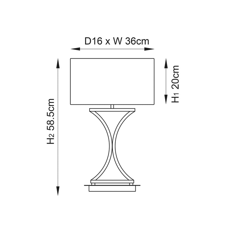 Endon Epalle 1lt Table Light 96930-TLCH