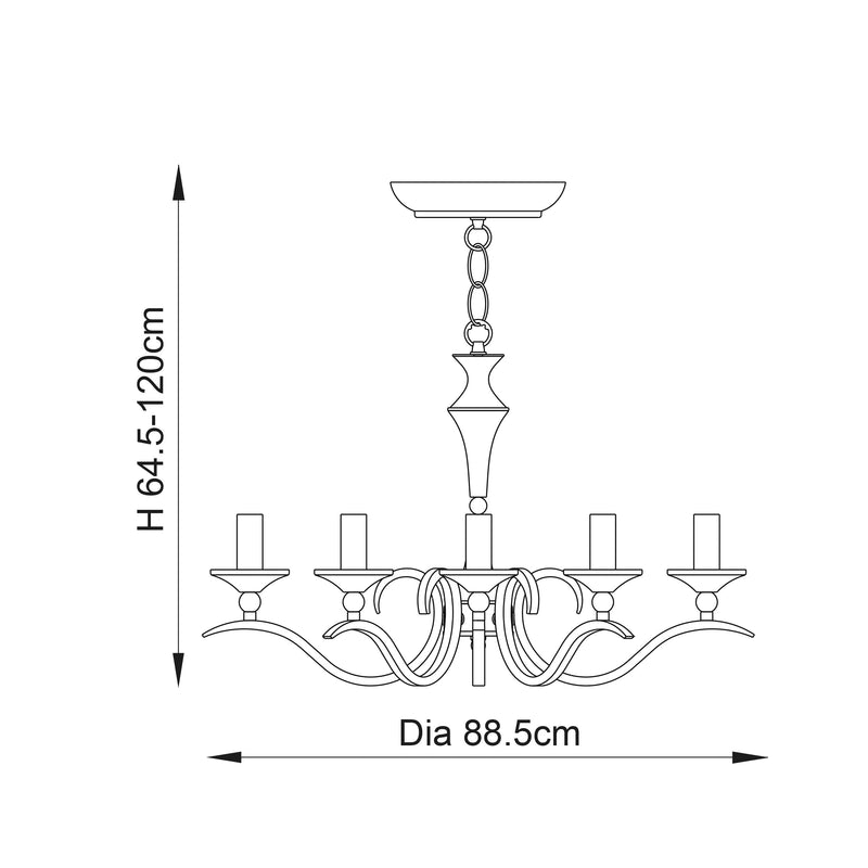 Endon Kora 8lt Pendant Light KORA-8AB