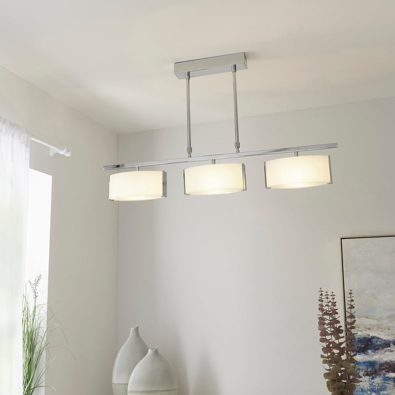 Endon Clef 3lt Semi flush Light CLEF-BAR-3CH
