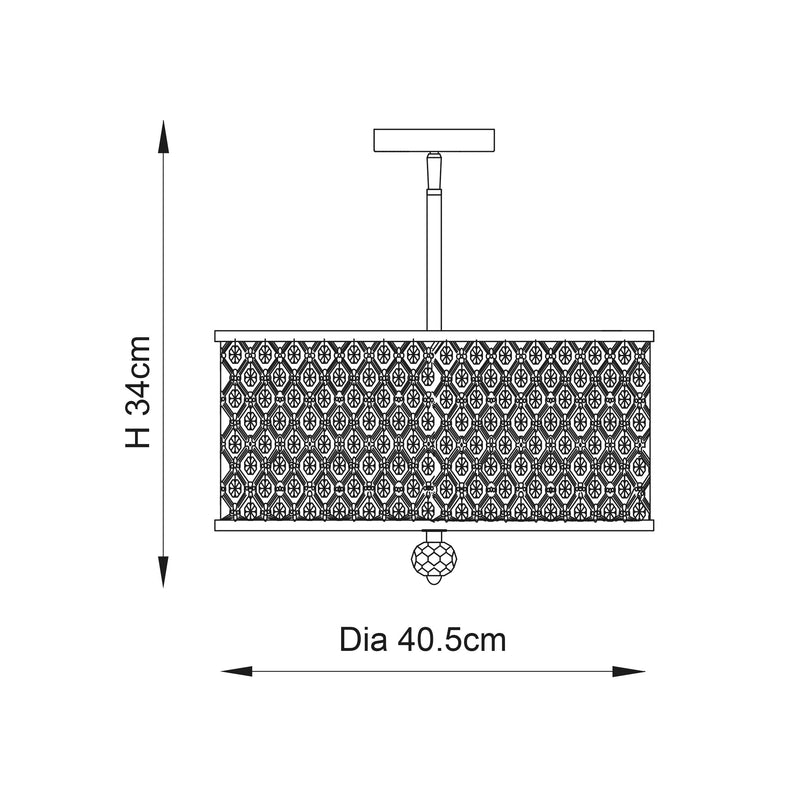 Endon Hudson 3lt Flush Light HUDSON-3CH