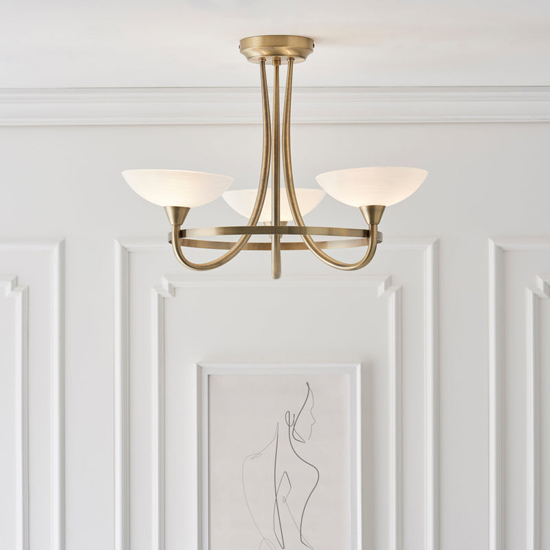 Endon Cagney 3lt Semi flush Light CAGNEY-3AB