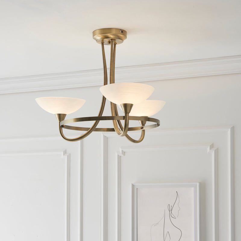 Endon Cagney 3lt Semi flush Light CAGNEY-3AB