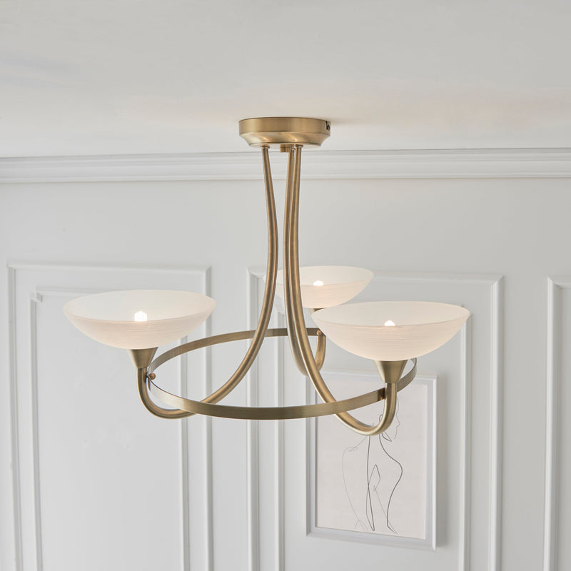 Endon Cagney 3lt Semi flush Light CAGNEY-3AB