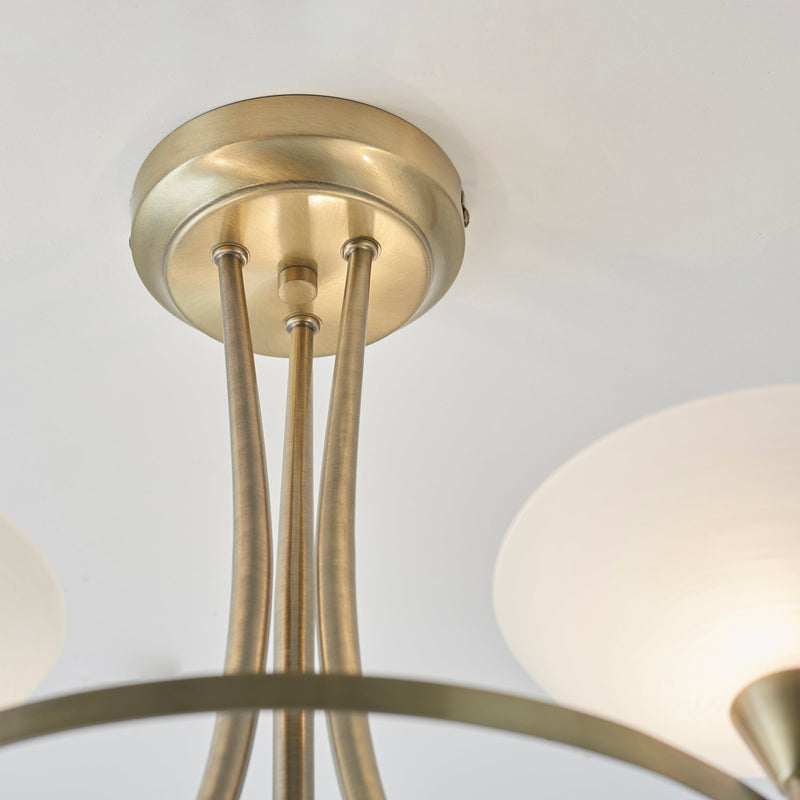 Endon Cagney 3lt Semi flush Light CAGNEY-3AB