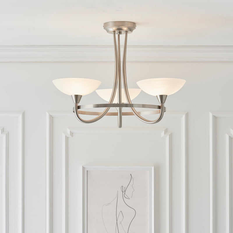 Endon Cagney 3lt Semi flush Light CAGNEY-3SC