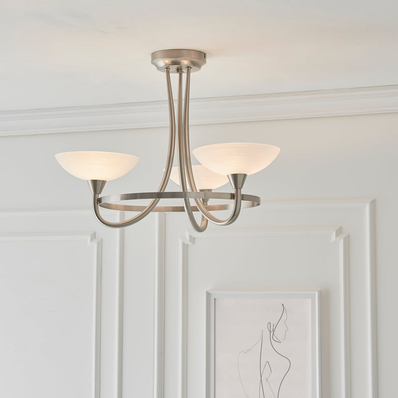Endon Cagney 3lt Semi flush Light CAGNEY-3SC