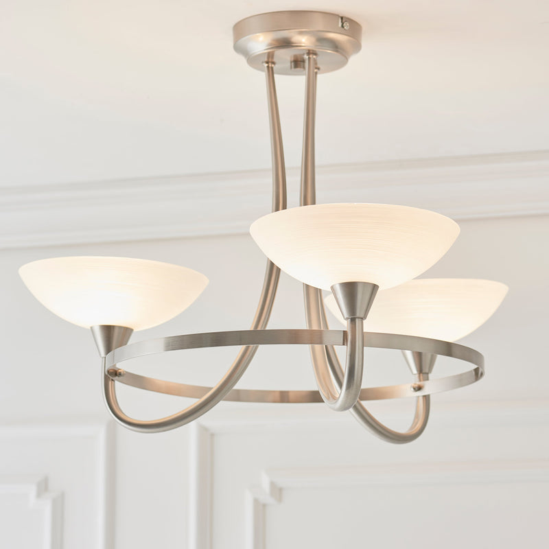 Endon Cagney 3lt Semi flush Light CAGNEY-3SC