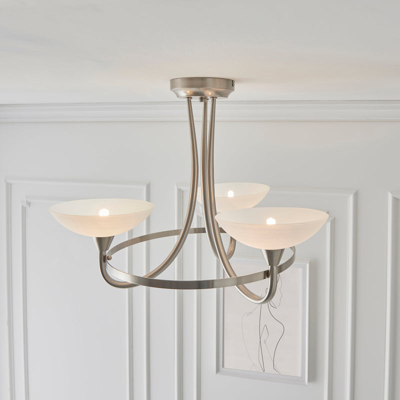 Endon Cagney 3lt Semi flush Light CAGNEY-3SC