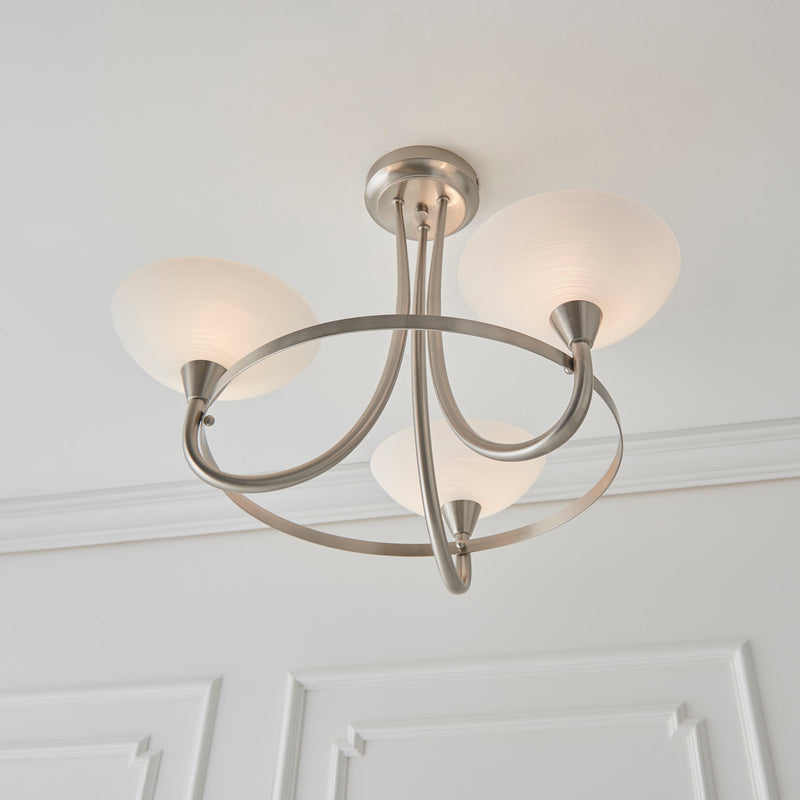 Endon Cagney 3lt Semi flush Light CAGNEY-3SC