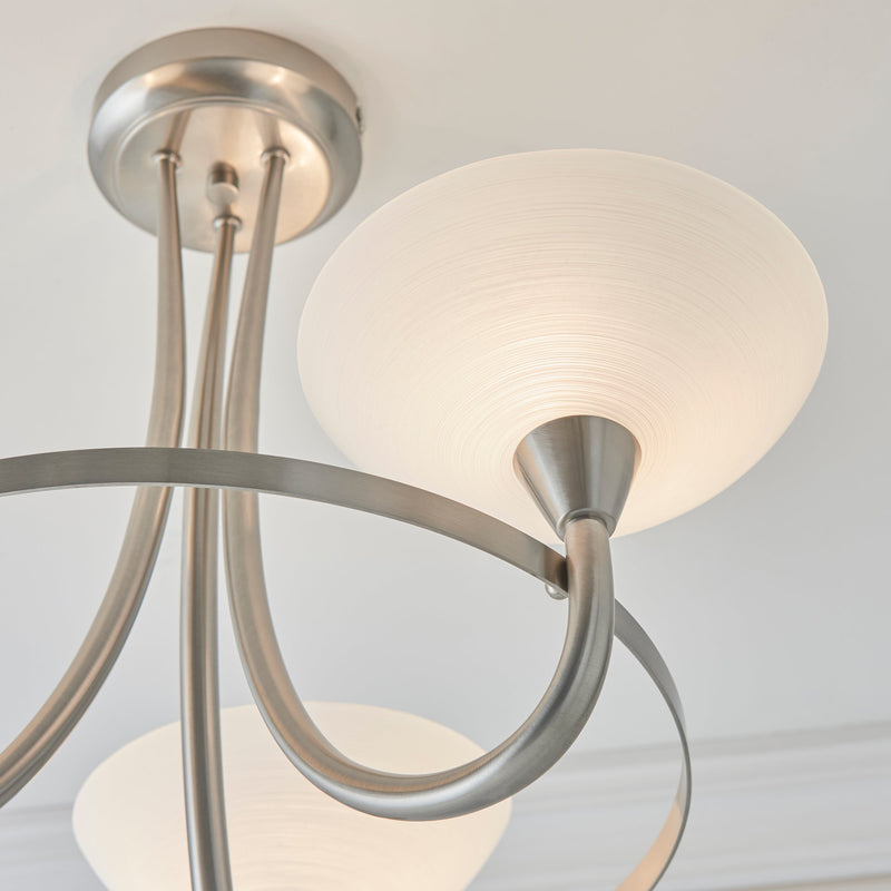 Endon Cagney 3lt Semi flush Light CAGNEY-3SC