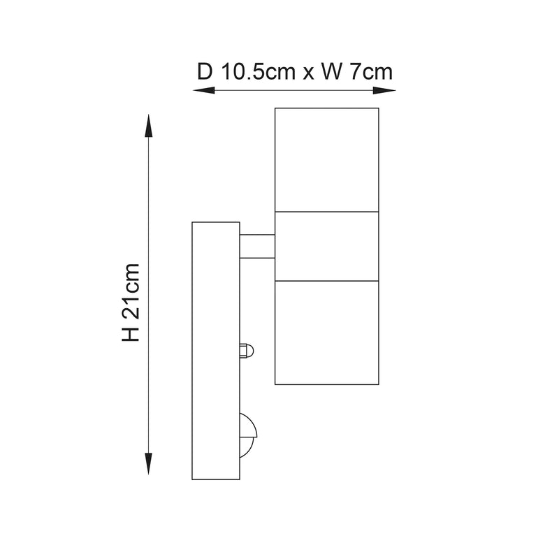 Endon Canon PIR 2lt Wall Light EL-40062