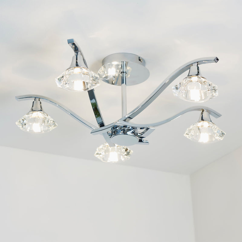 Endon Langella 5lt Semi flush Light LANGELLA-5CH