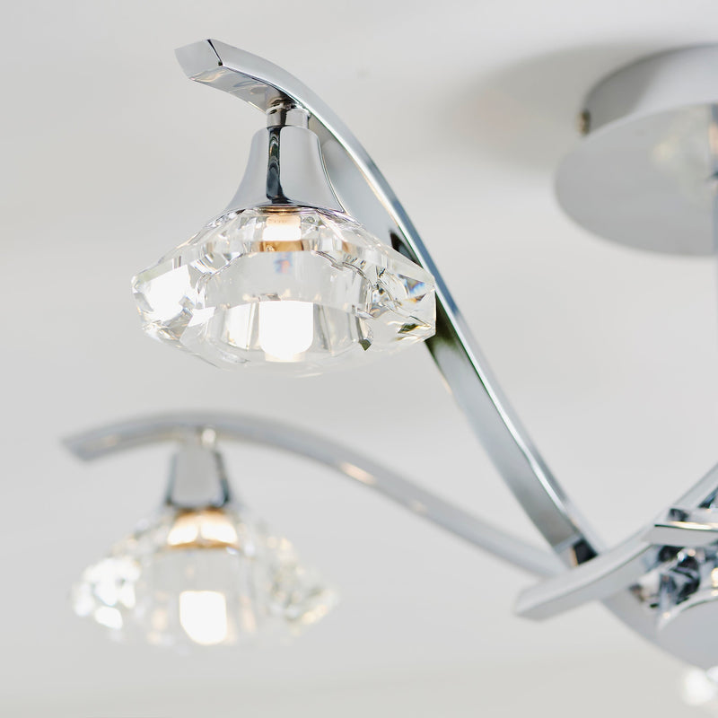 Endon Langella 5lt Semi flush Light LANGELLA-5CH