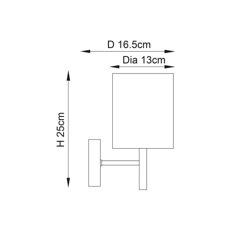 Endon Brio 1lt Wall Light BRIO-1WBAB