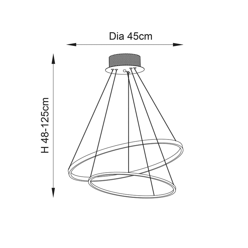 Endon Kline 1lt Pendant Light KLINE-2CH