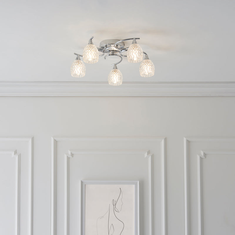 Endon Boyer 5lt Semi flush Light BOYER-5CH