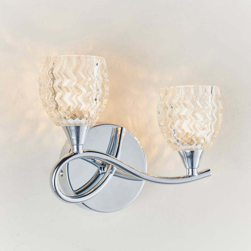 Endon Boyer 2lt Wall Light BOYER-2WBCH-L
