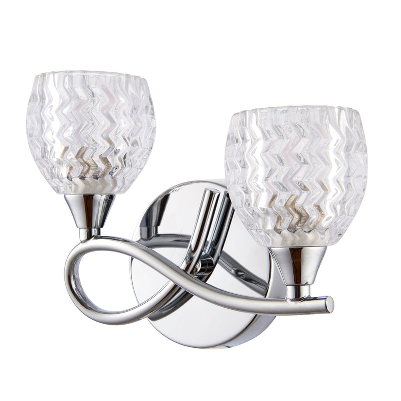 Endon Boyer 2lt Wall Light BOYER-2WBCH-L
