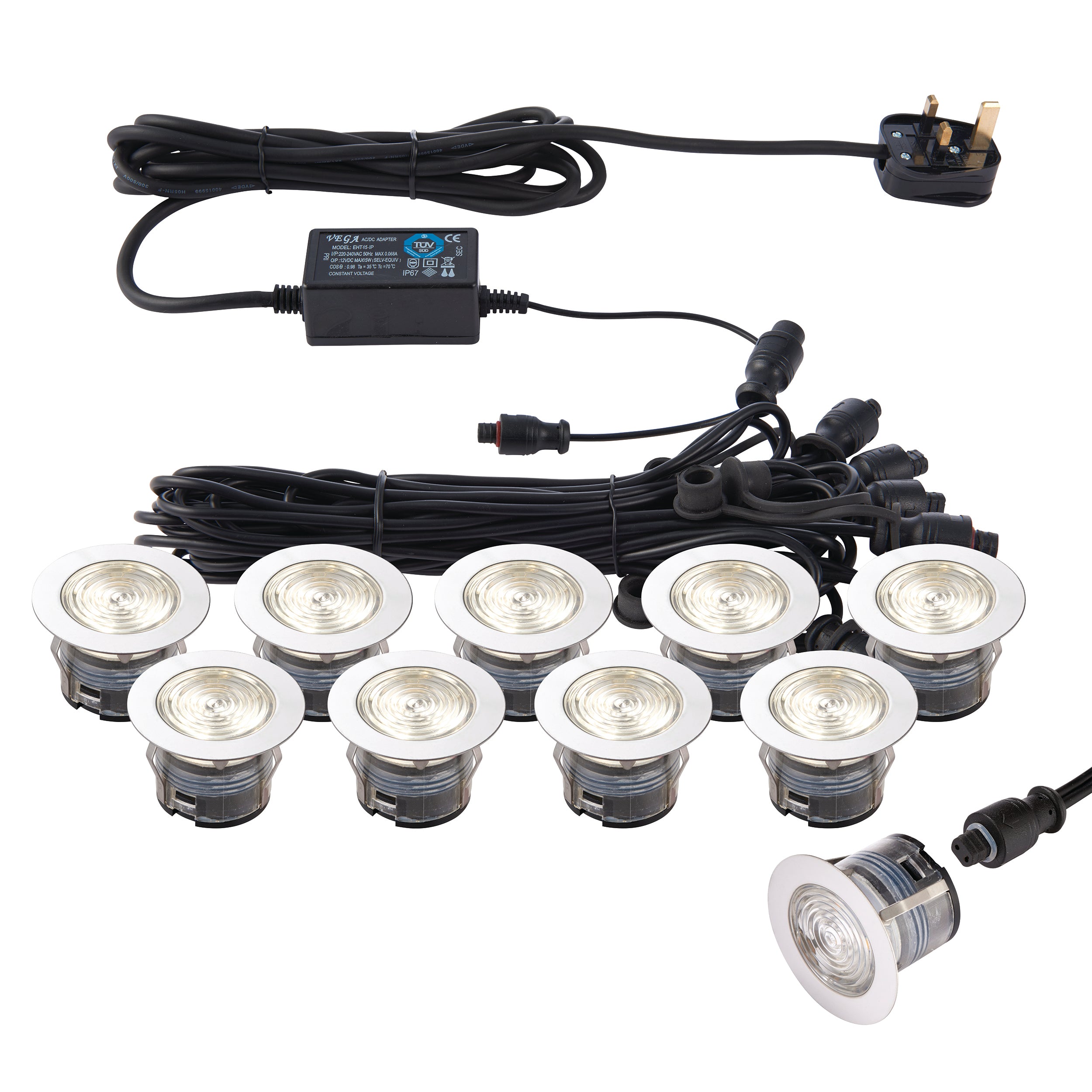 Saxby Lighting IkonPRO CCT 3000K/4000K 45mm kit IP67 0.75W cct 73349