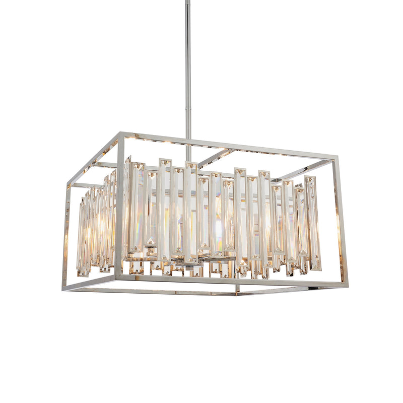 Endon Acadia 6 light Square Crystal Pendant Light 81931