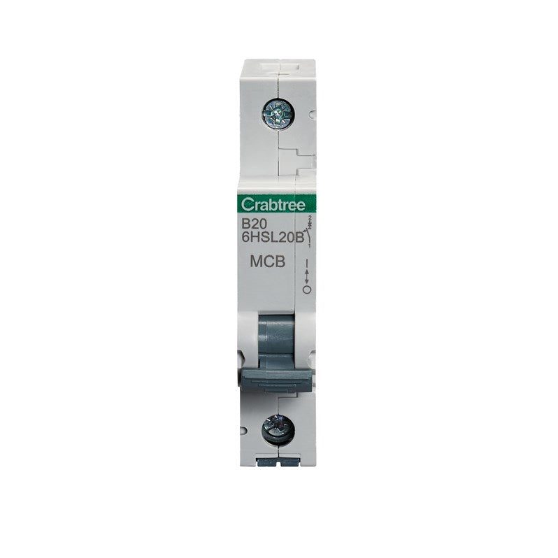 Crabtree Loadstar 20A SP MCB Type B 10kA 6HSL20B