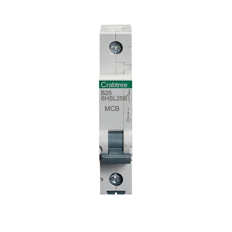 Crabtree Loadstar 25A SP MCB Type B 10kA 6HSL25B