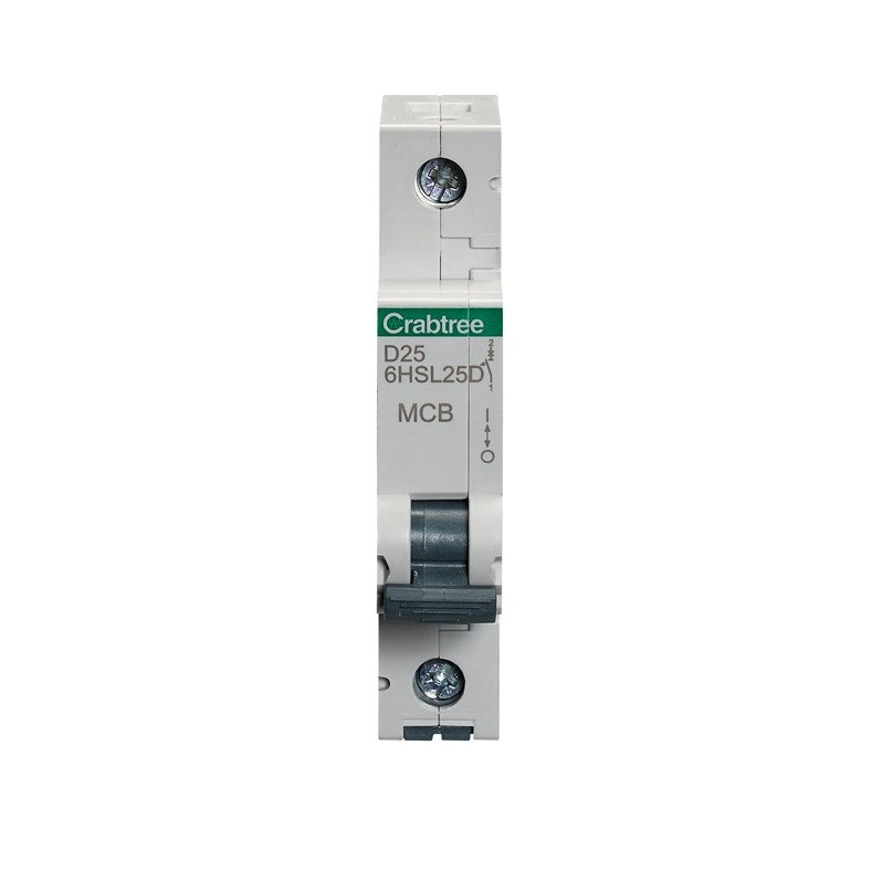 Crabtree Loadstar 25A SP MCB Type D 10kA 6HSL25D
